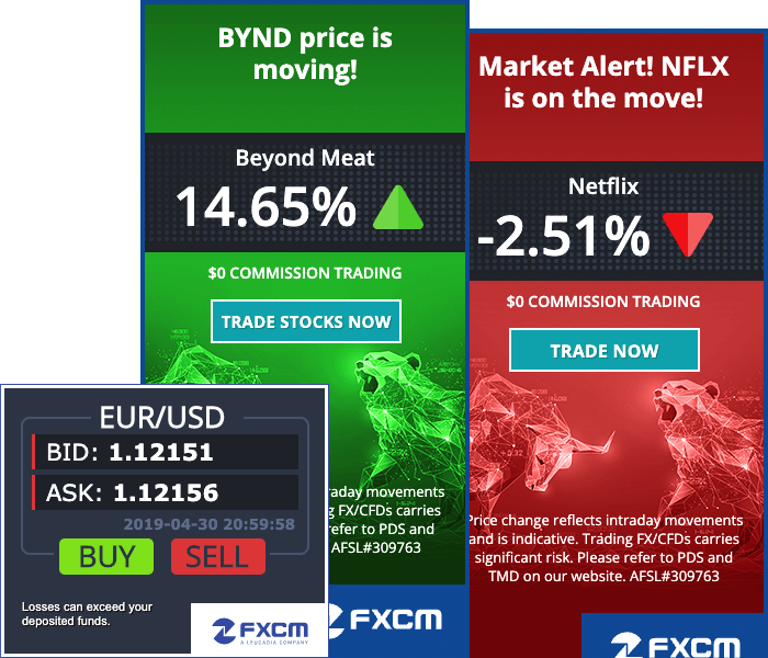 Digital ads designed for FXCM