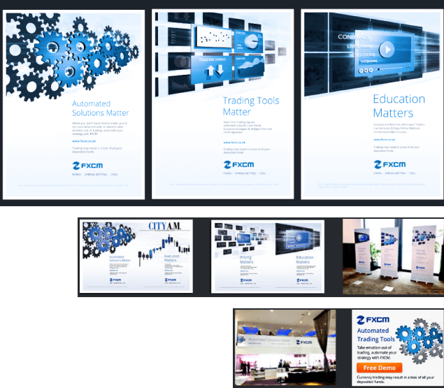 Print and web advertising design for FXCM
