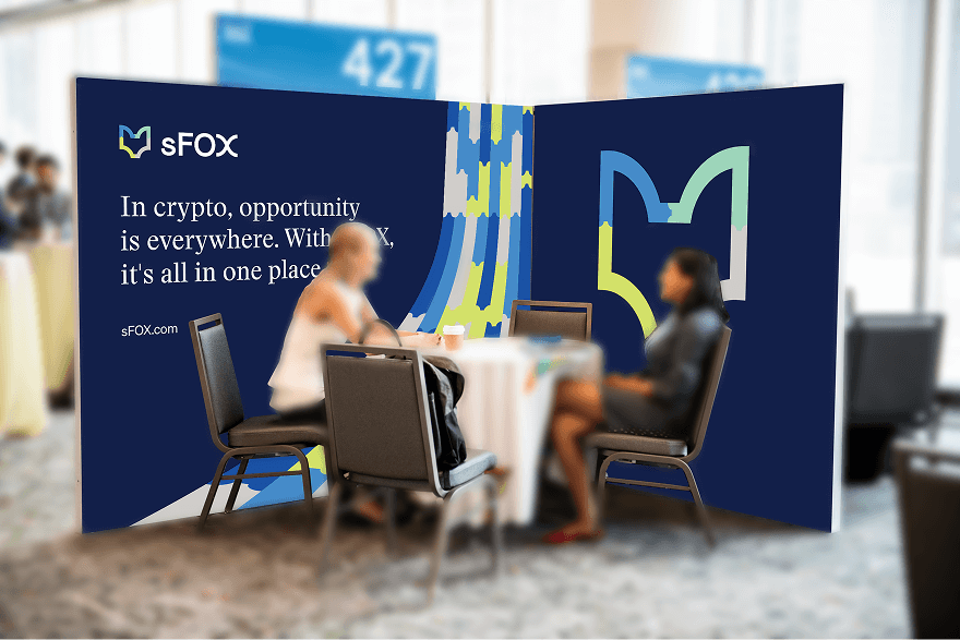 sFOX trade show booth branding at SALT conference