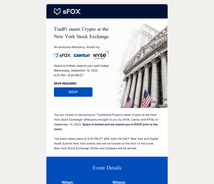 sFOX email marketing design layout